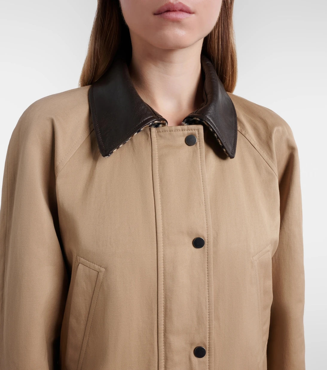 Brunello Cucinelli - Leather-trimmed cotton and linen jacket