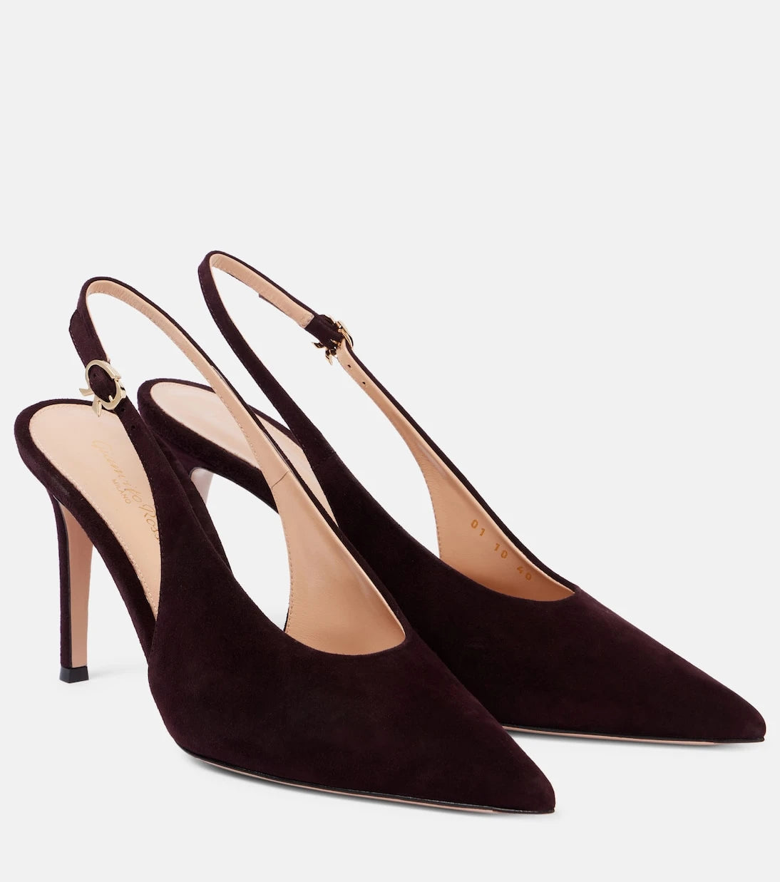 Gianvito Rossi - Robbie suede slingback pumps