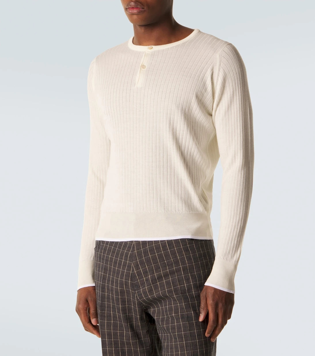 Wales Bonner - Nile wool and cotton Henley shirt