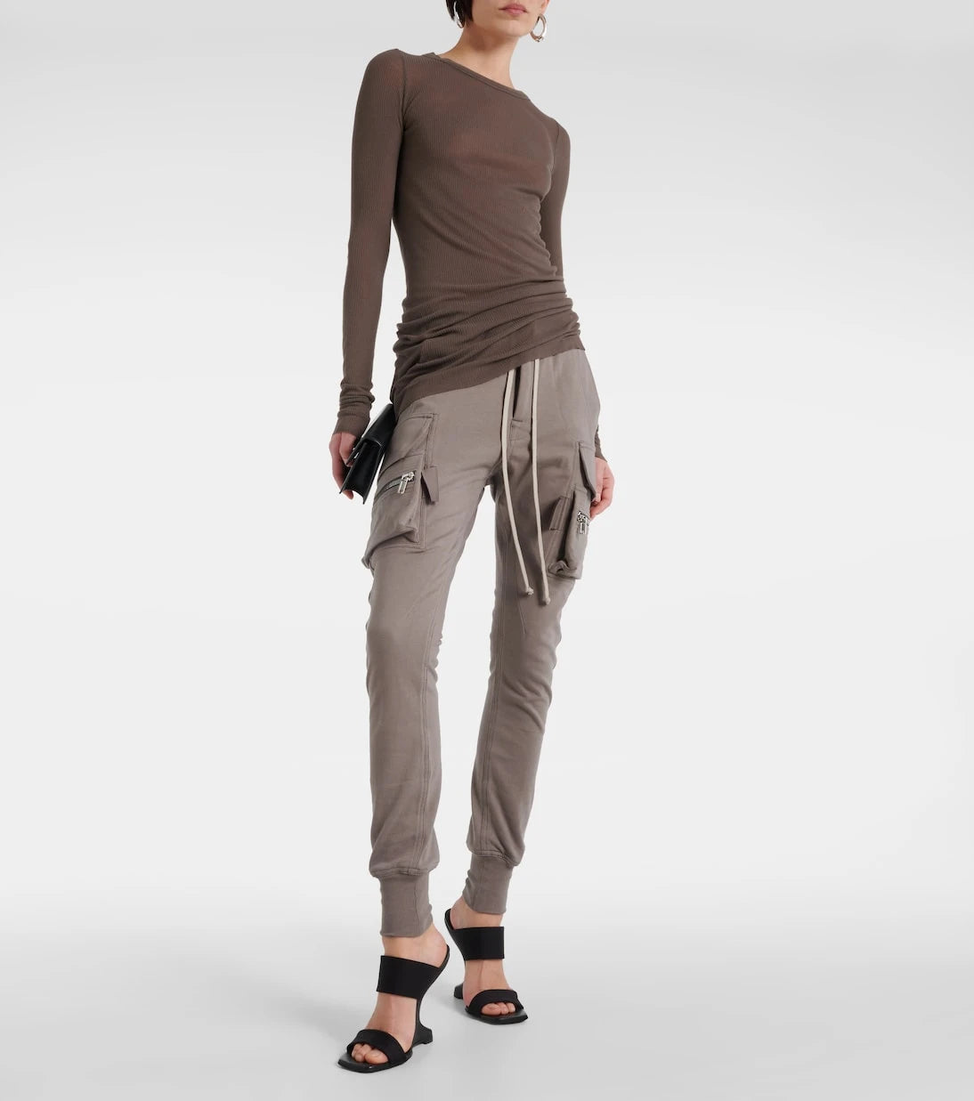Rick Owens - High-rise cotton skinny cargo pants