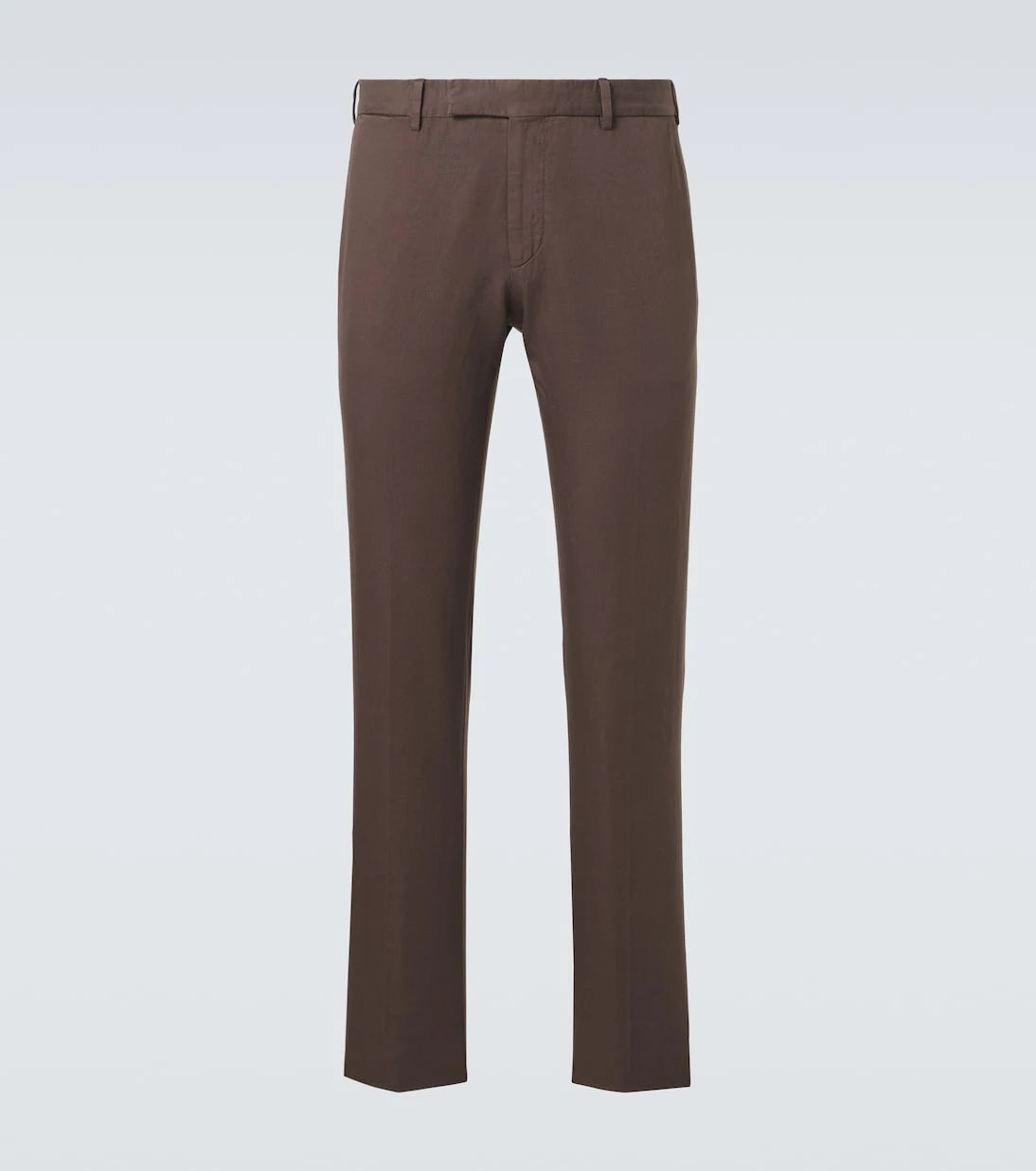 Zegna - بنطال تشينو من القطن والكتان