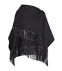 Agnona Black Wool-Alpaca-Cashmere Poncho