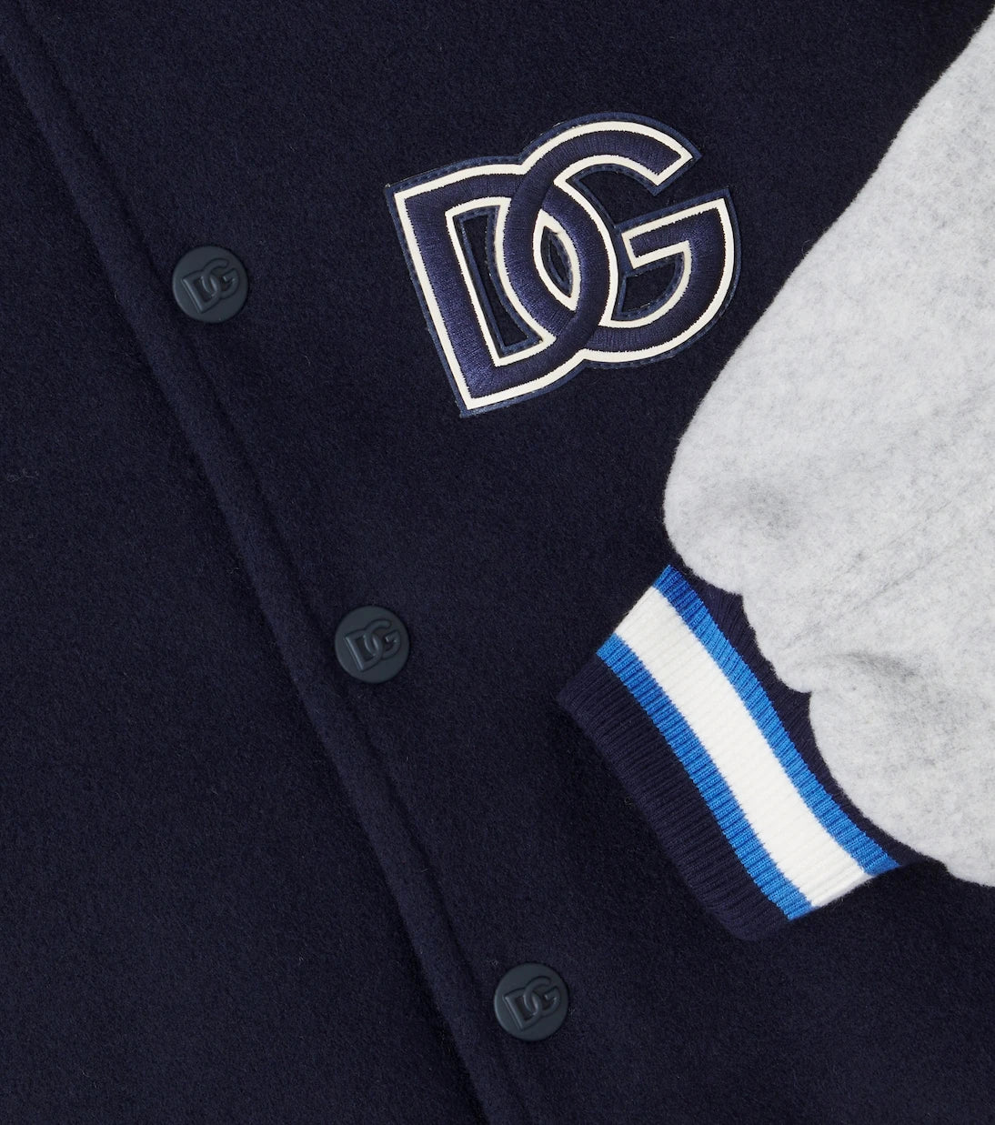 Dolce&Gabbana Kids - جاكيت فاريستي DG من مزيج الصوف