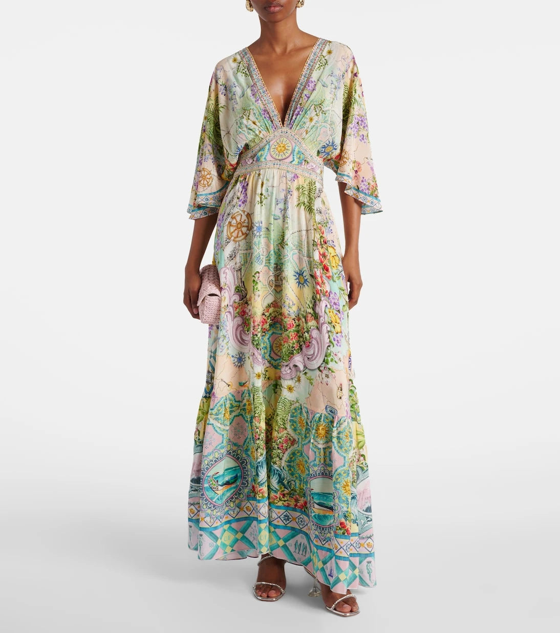 Camilla - Embellished silk maxi dress