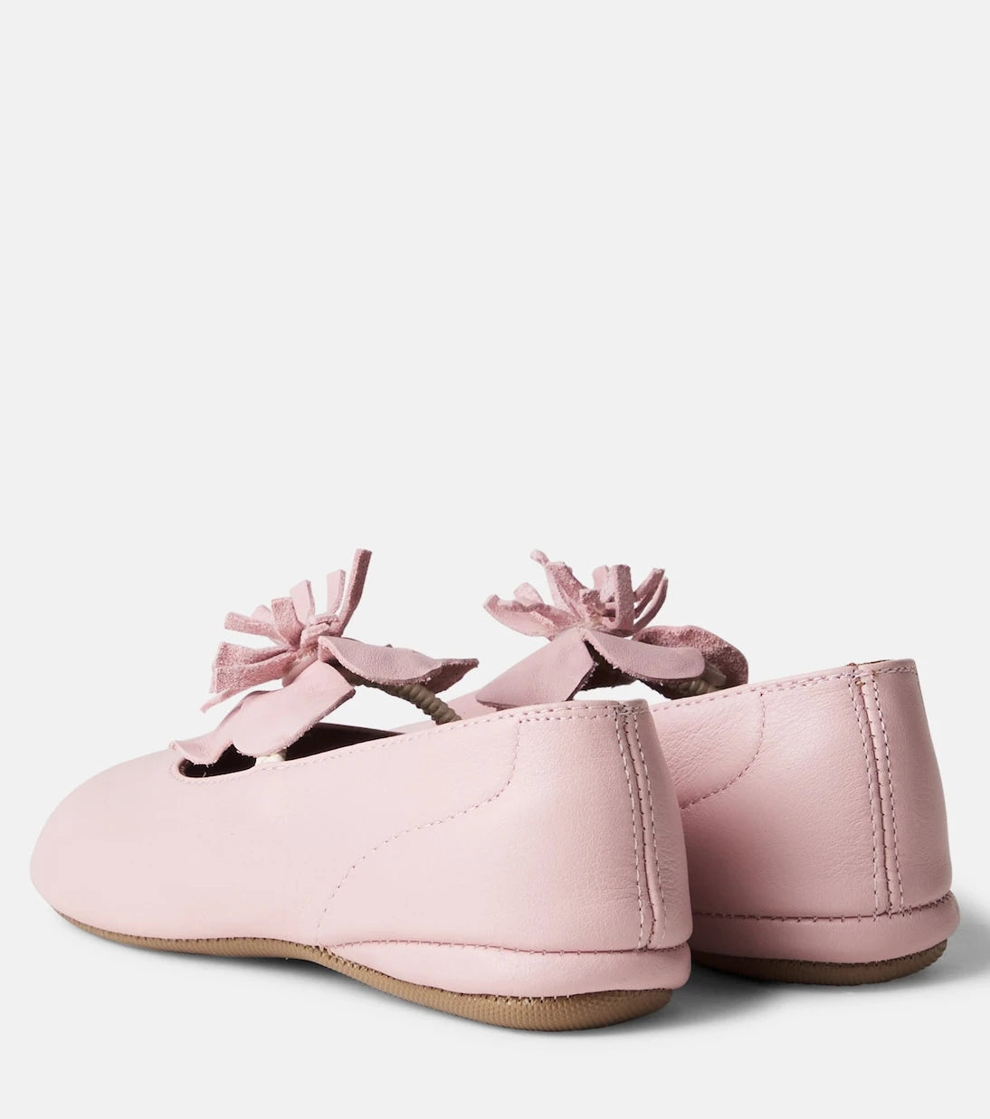 PèPè - Bow-detail leather ballet flats