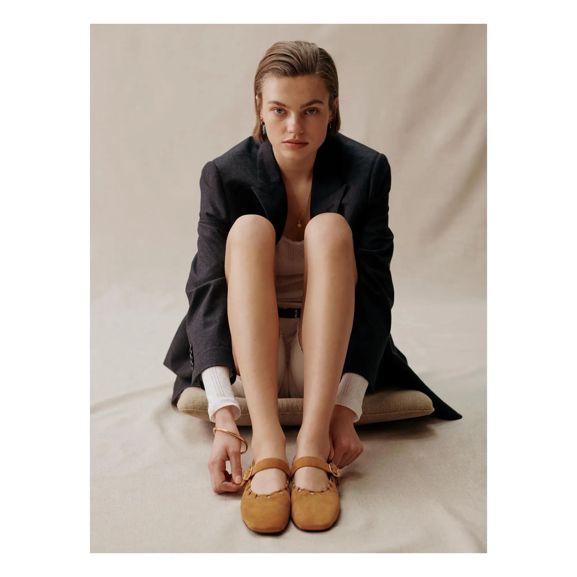 Socque Paris - Ballerinas Ginger Daim | Camel