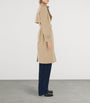 Burberry Beige Cotton Gabardine Check-Collar Trench Coat