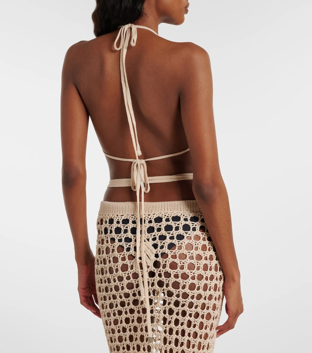 The Attico - Crochet cotton bikini top
