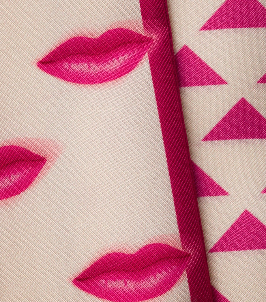 Pink Silk Printed Twilly