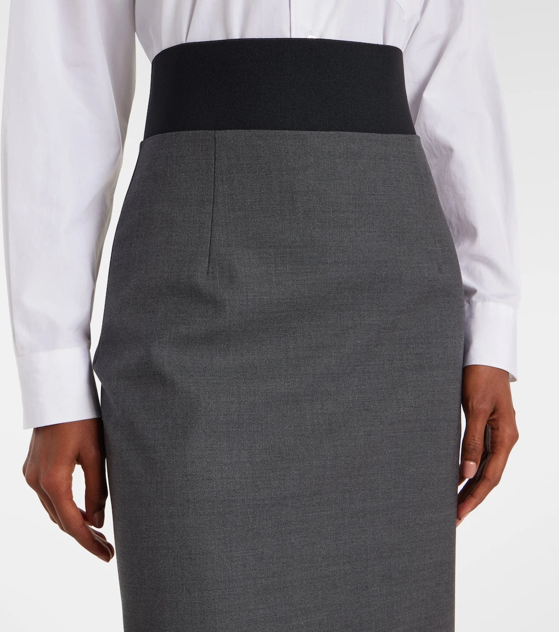 Sportmax - تنورة قلم رصاص من صوف الفيرجين