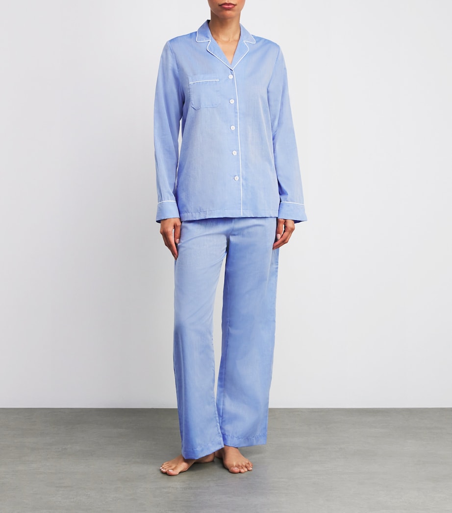 Derek Rose Blue Cotton Classic Pyjama Set