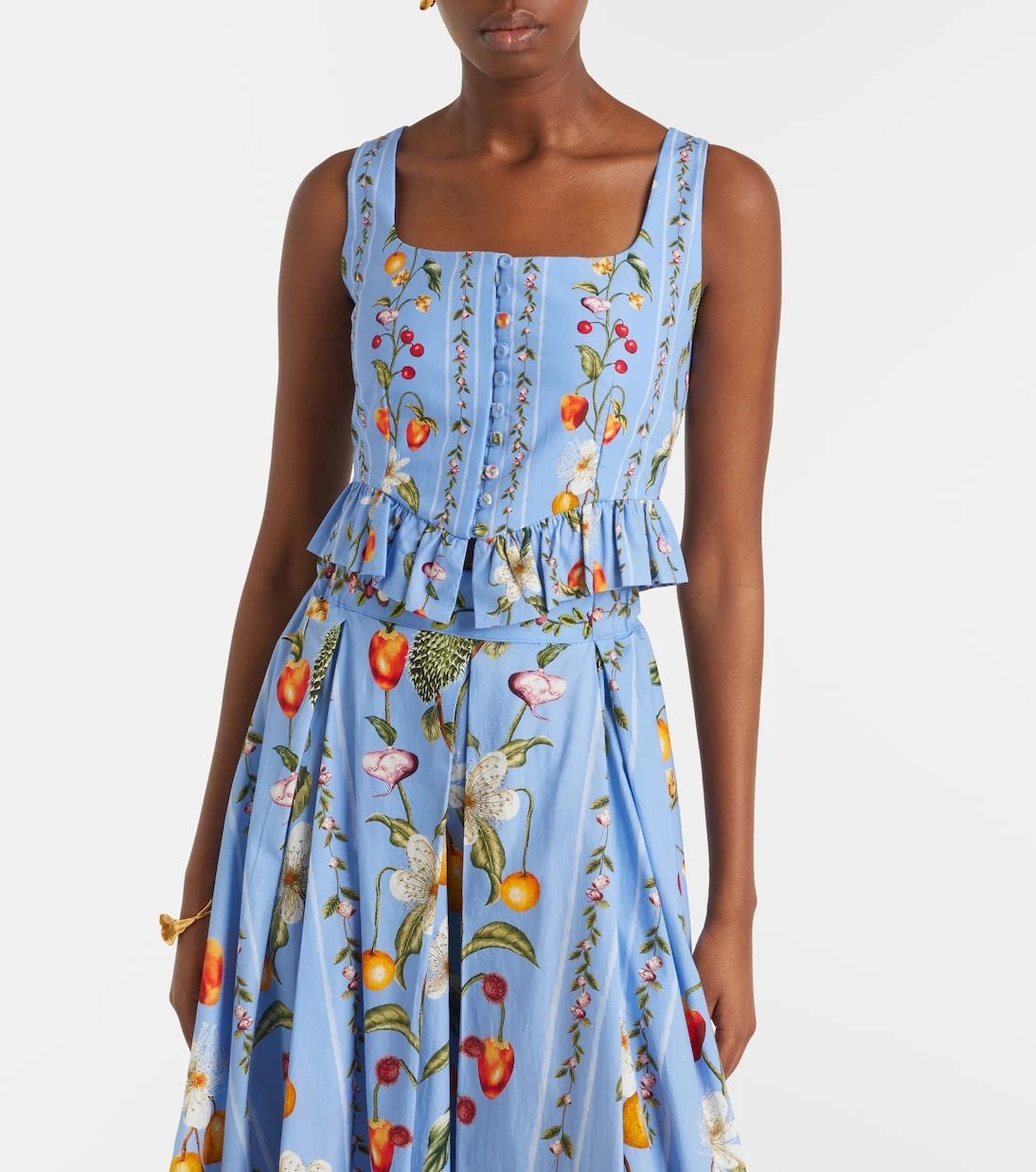 Agua by Agua Bendita - Eslabón printed cotton bustier top
