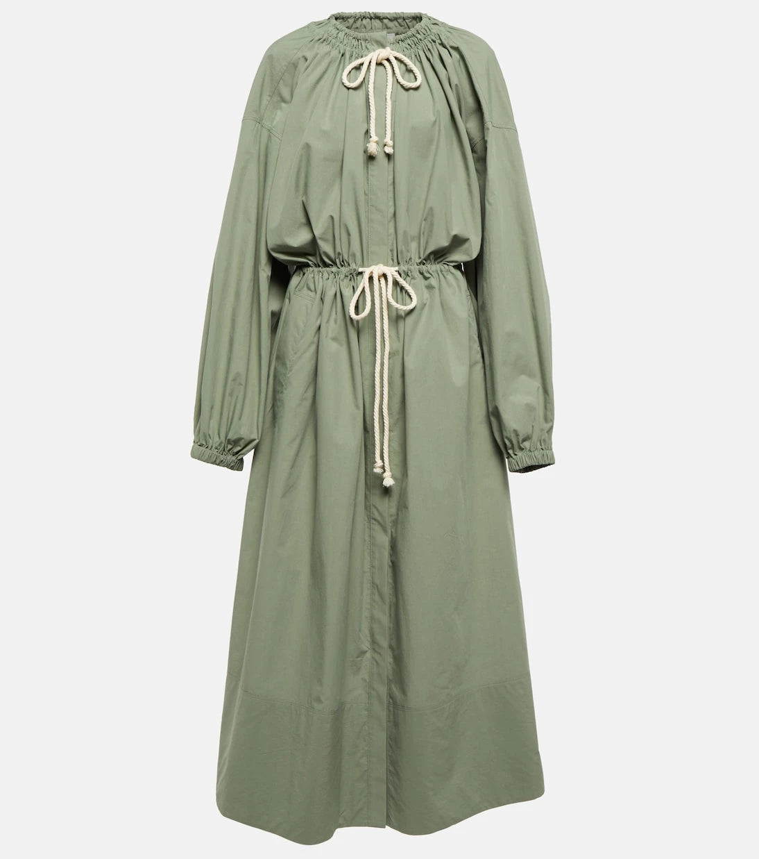 Jil Sander - Drawstring cotton poplin midi dress