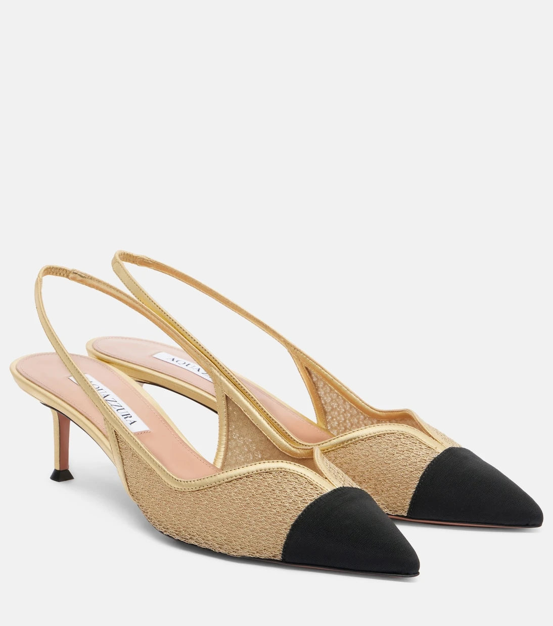 Aquazzura - Gia 50 mesh slingback pumps