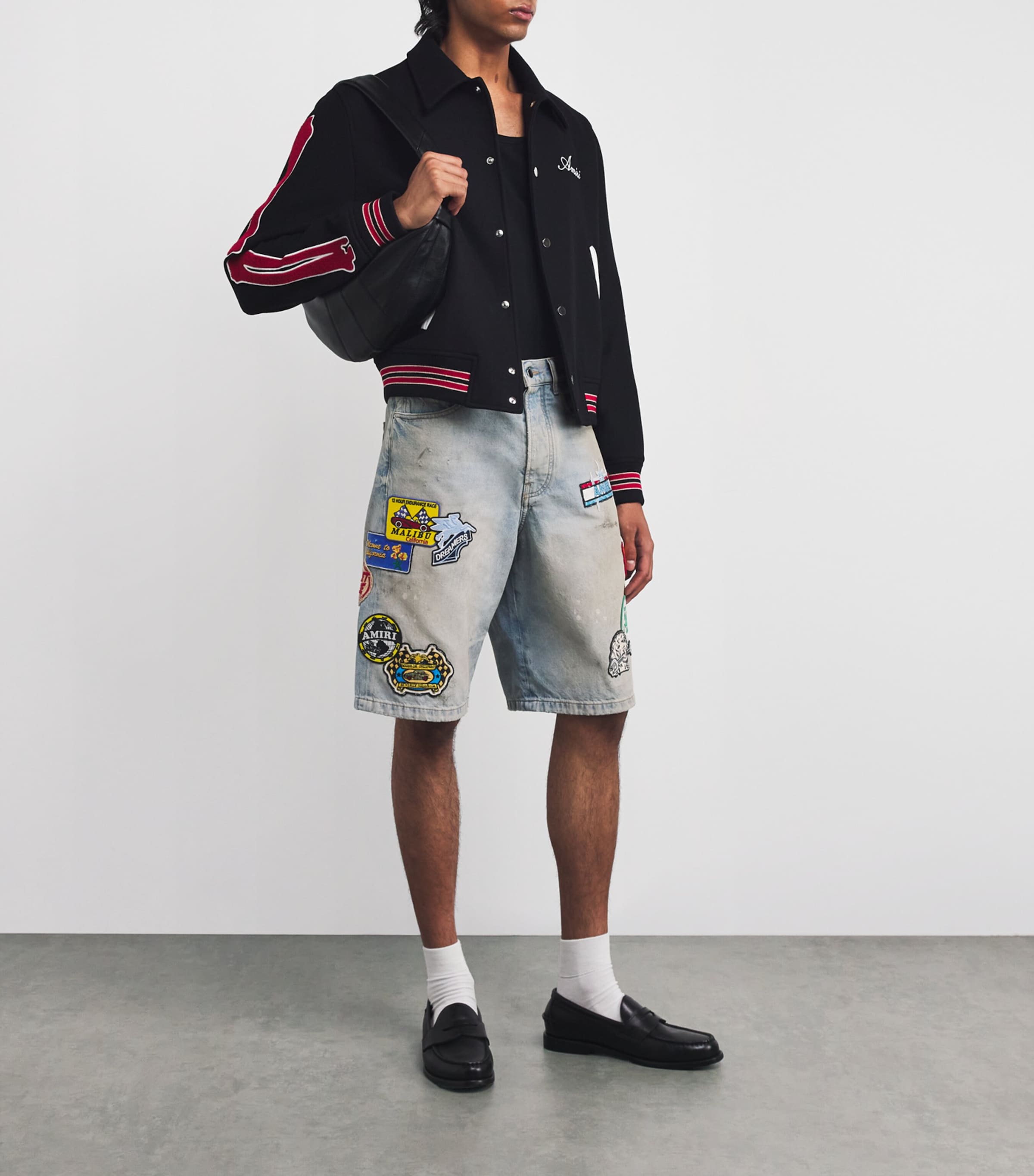 Station Patch Denim Shorts