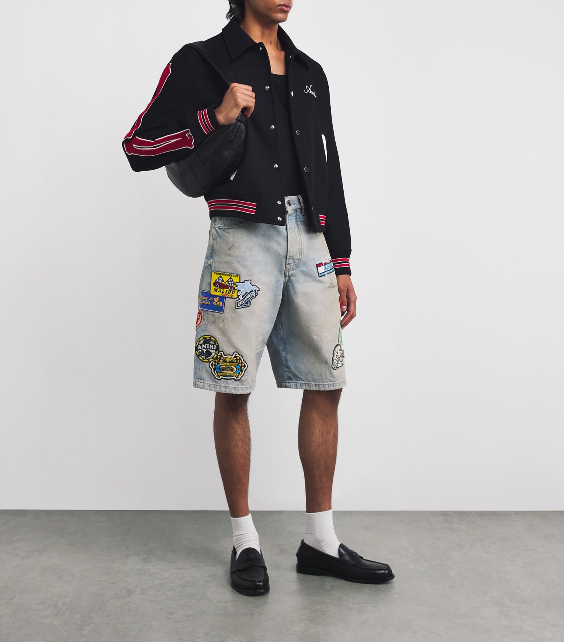 Station Patch Denim Shorts
