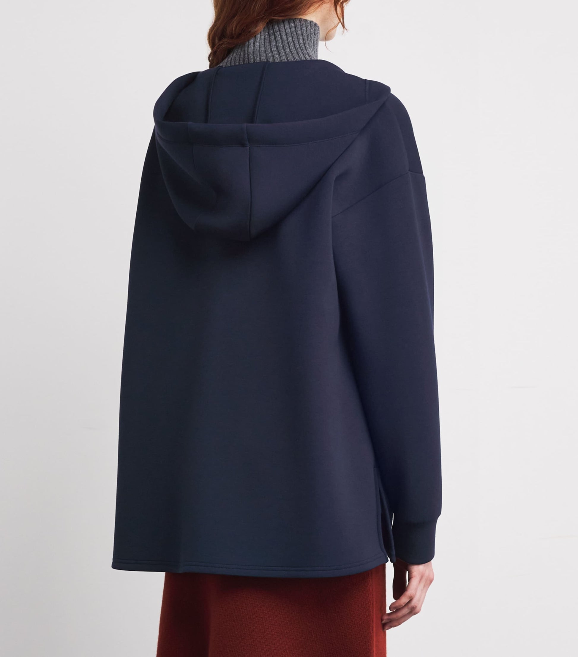Weekend Max Mara Blue V-Neck Drawstring Hoodie