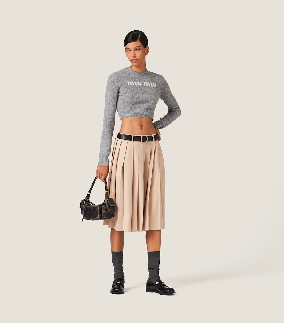 Grey Cashmere Logo Sweater