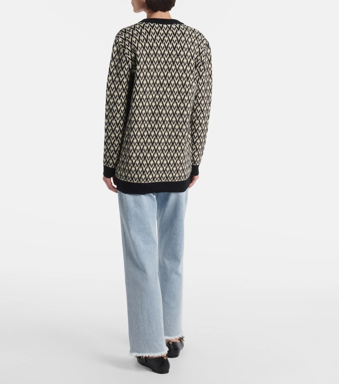 Valentino - Toute La V virgin wool jacquard cardigan