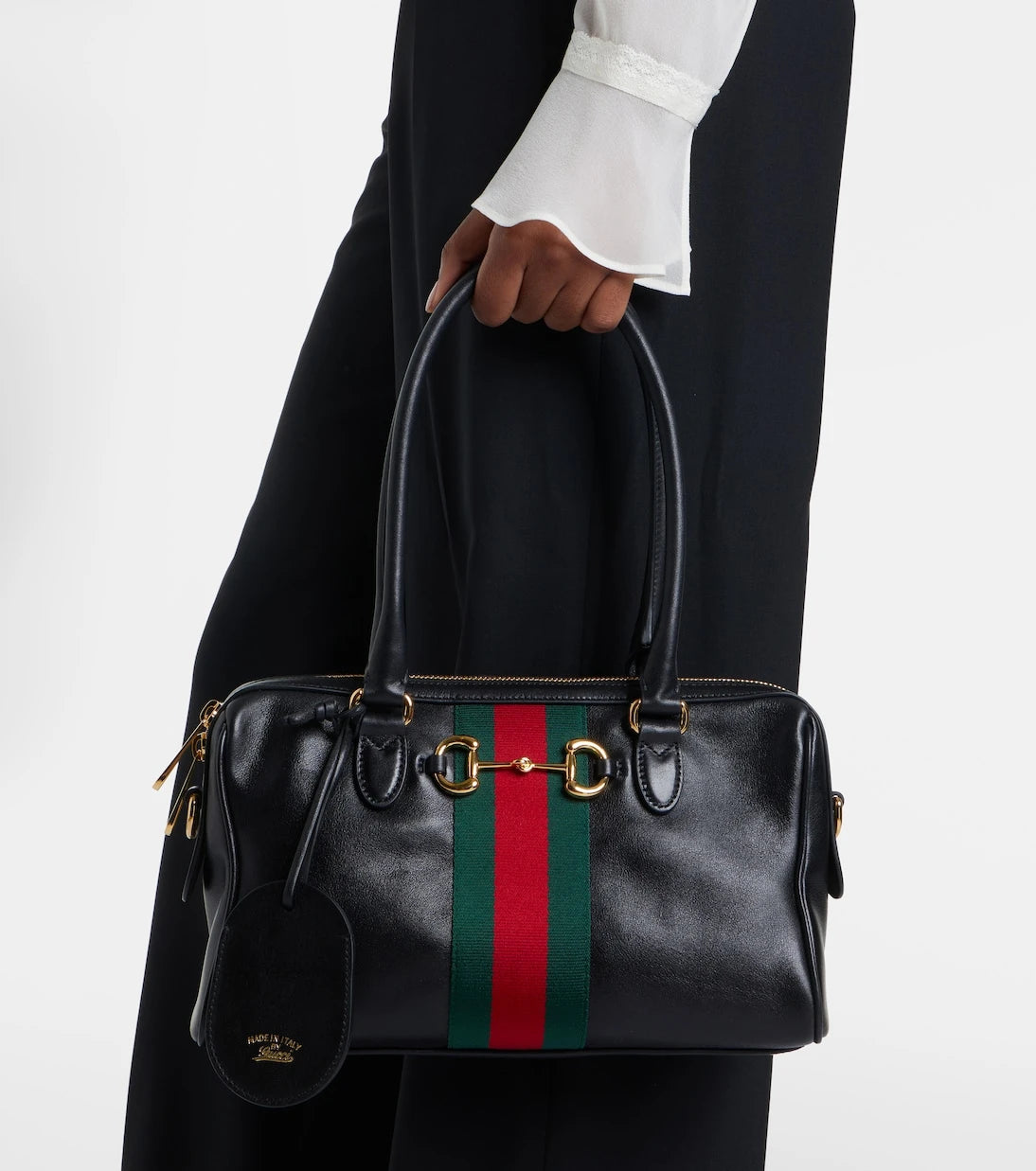 Gucci - حقيبة كتف بورستو متوسطة من الجلد