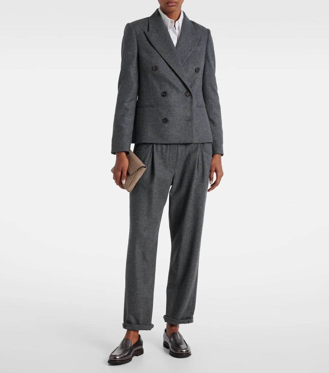 Brunello Cucinelli - Cropped wool and cashmere straight pants