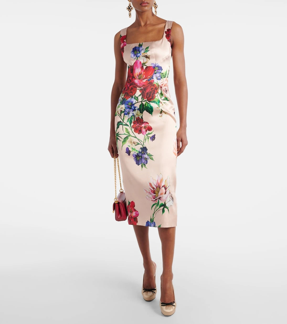 Dolce&Gabbana - حذاء Vally Slingback بكعب سميك من الساتان