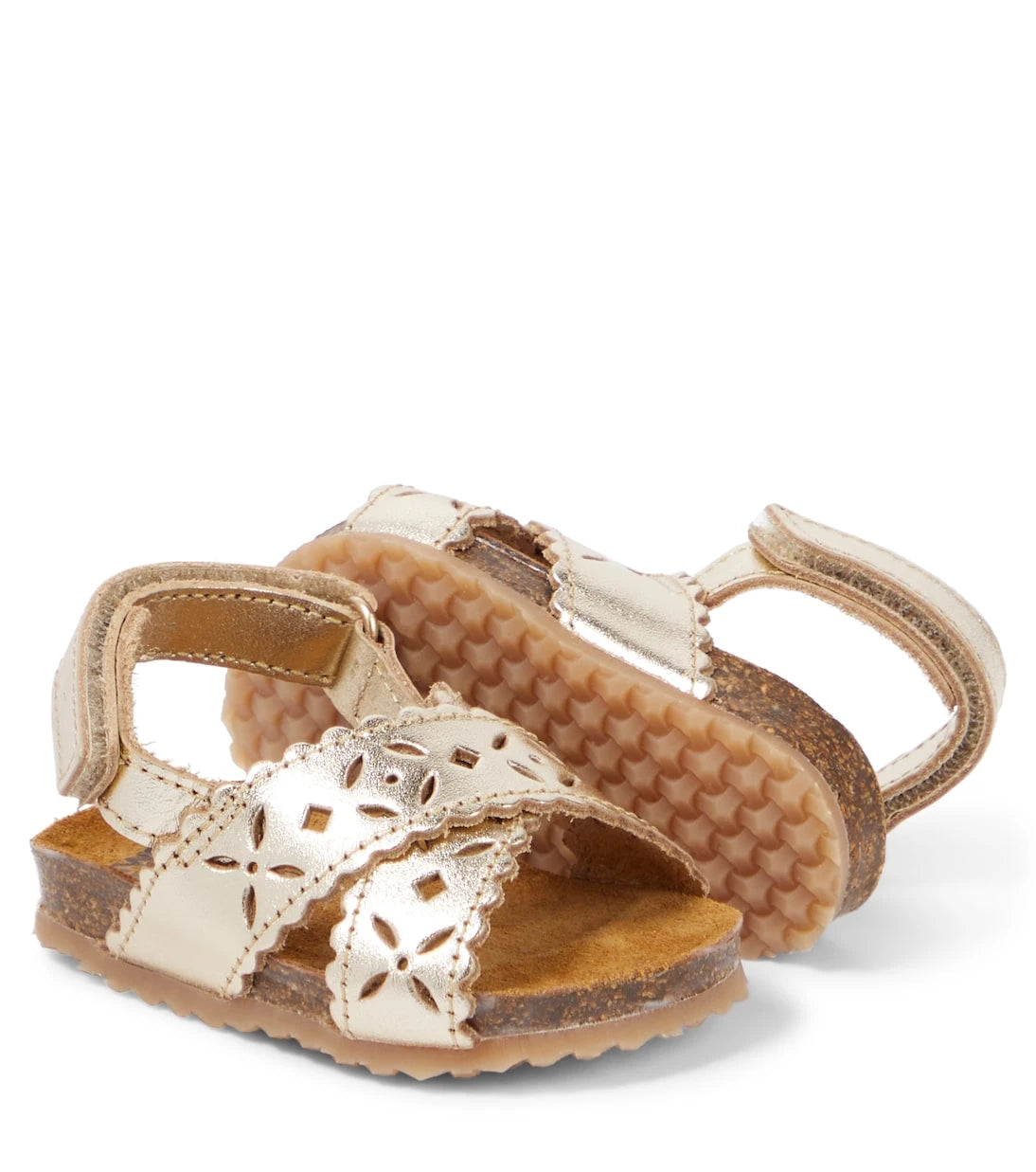 PèPè - Baby cutout metallic leather sandals