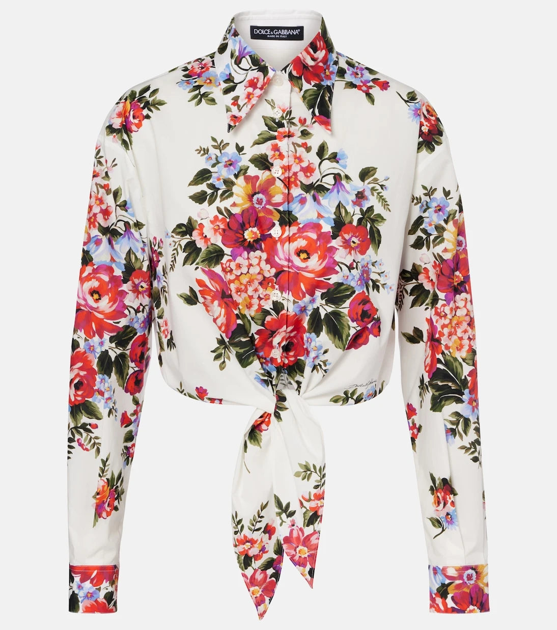 Dolce&Gabbana - Floral cropped cotton shirt