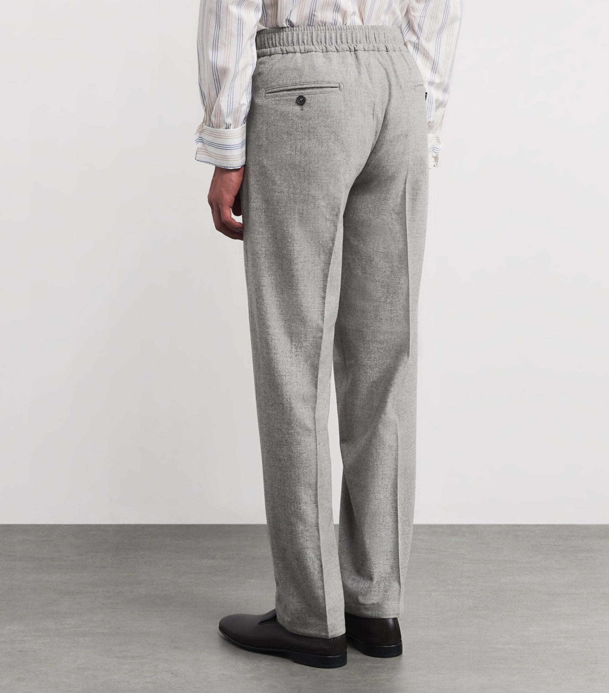 Wool-Blend Pleated Trousers