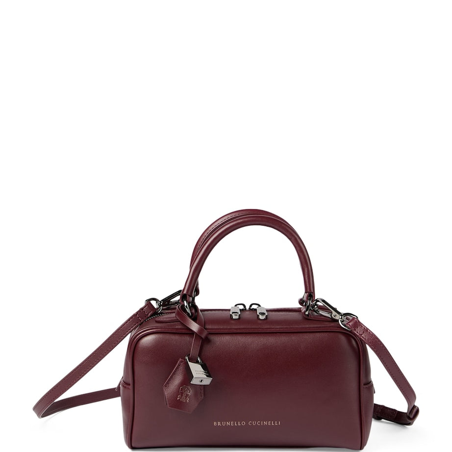 Brunello Cucinelli Small Leather Explorer Boston Top-Handle Bag