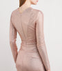 Talbot Runhof Pink Metallic V-Neck Gown