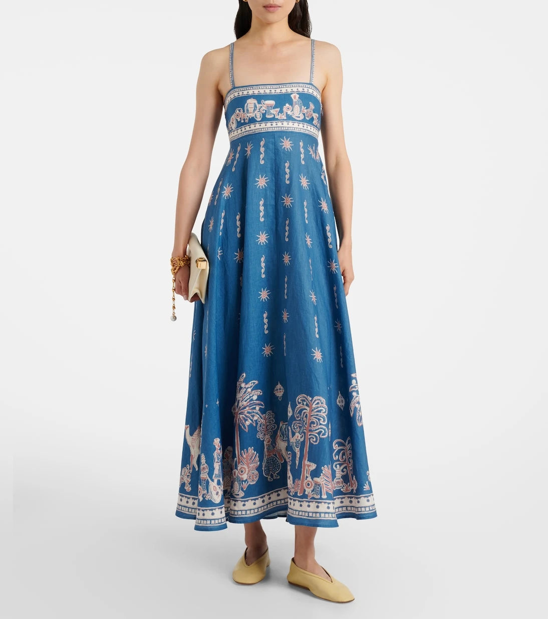 Alémais - Acacia printed linen maxi dress