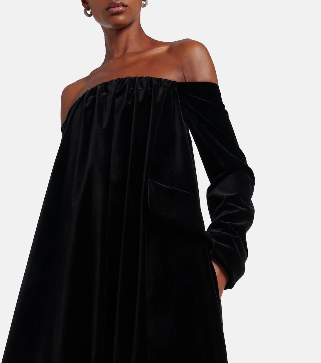 Max Mara - Open-back cotton velvet gown