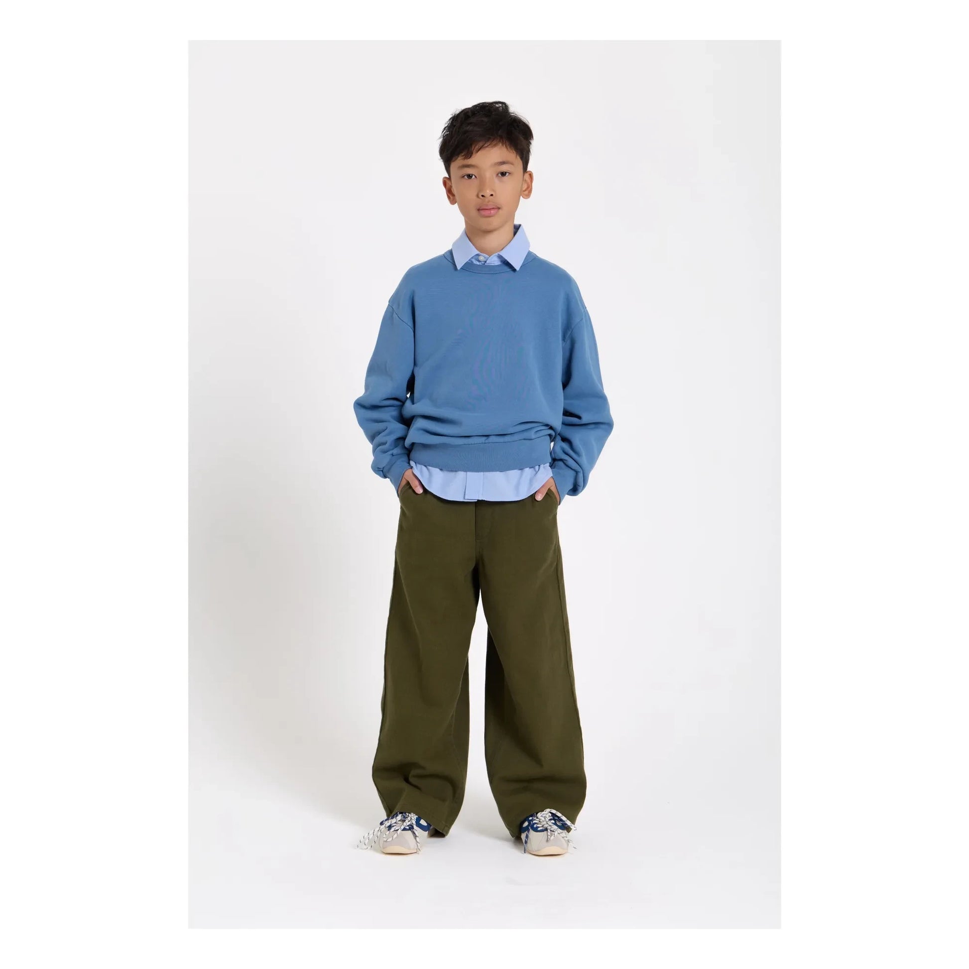 Smallable Kid - Burt Twill Wide Leg Pants | Khaki