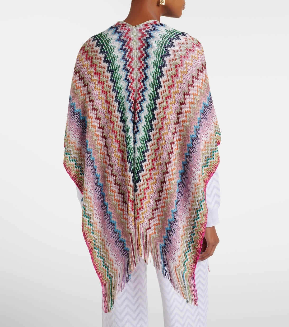 Missoni - بونشو بشراشيب بنمط متعرج