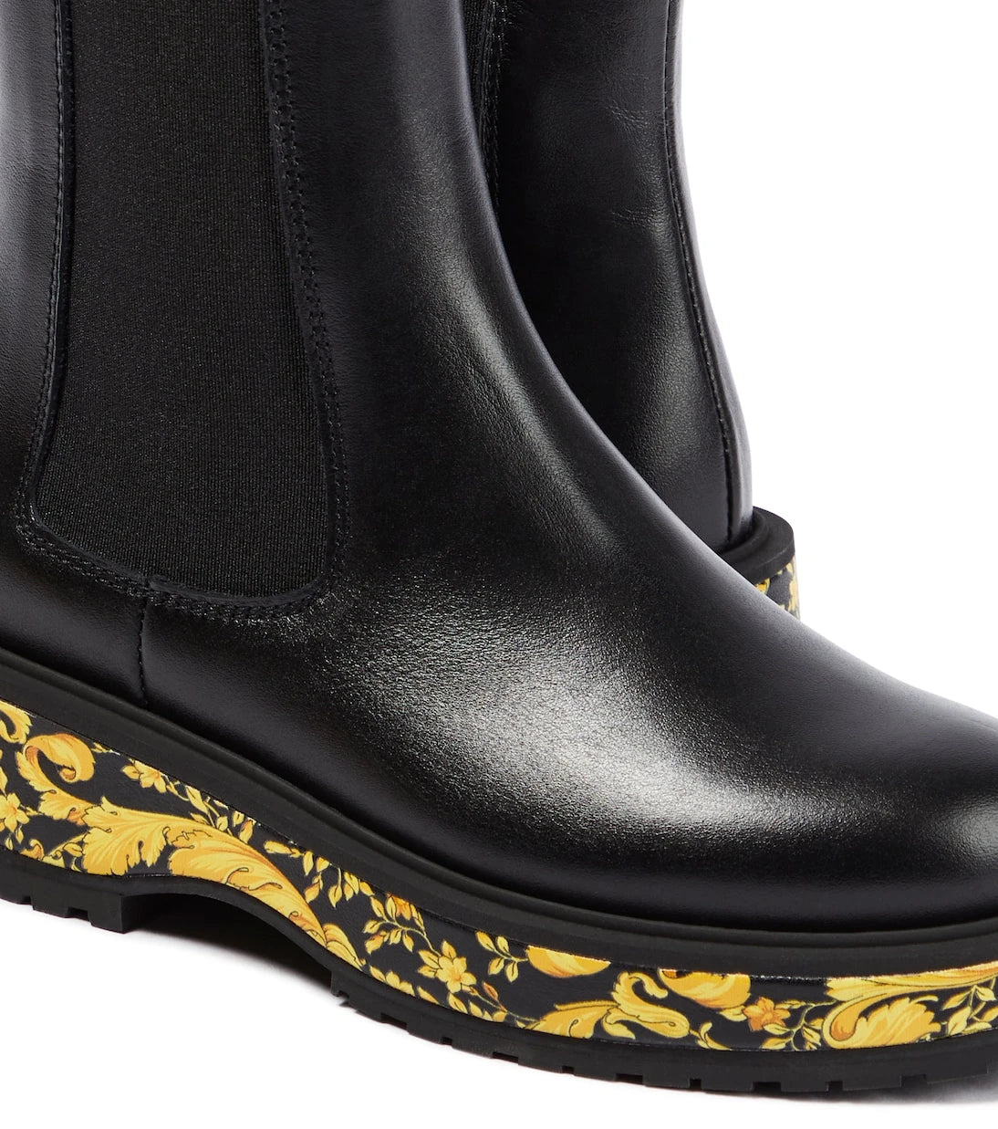 Versace Kids - حذاء ستيفاليتو جلدي برقبة للكاحل
