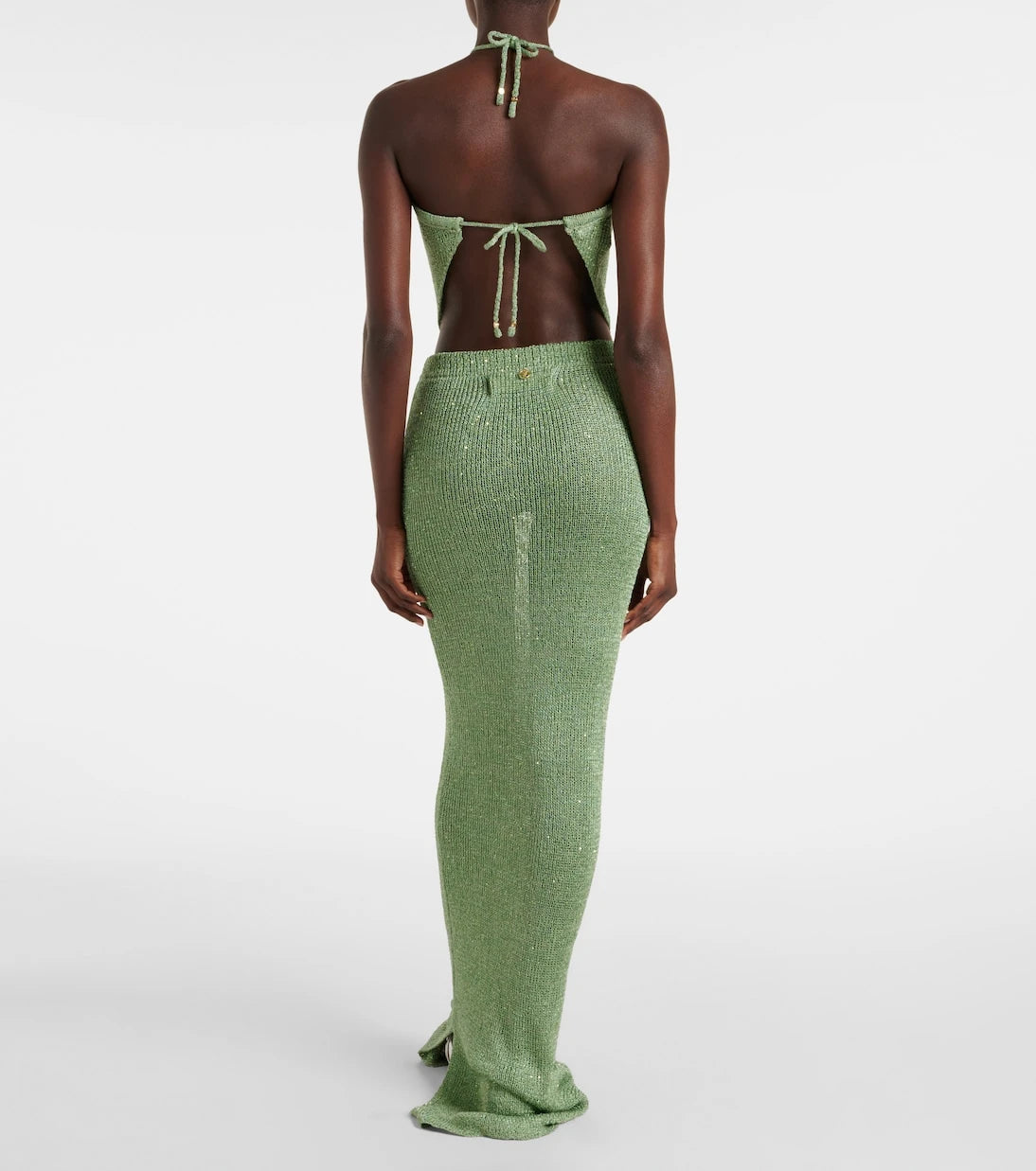 Bananhot - Liz sequined knitted halterneck top