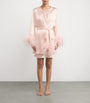 Gilda & Pearl Pink Silk-Ostrich Feather Short Robe