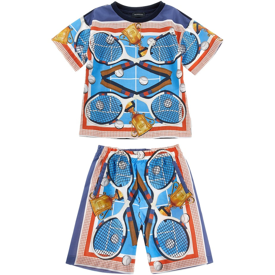 Tennis Print T-Shirt and Shorts Set (24 Months - 12 Years)