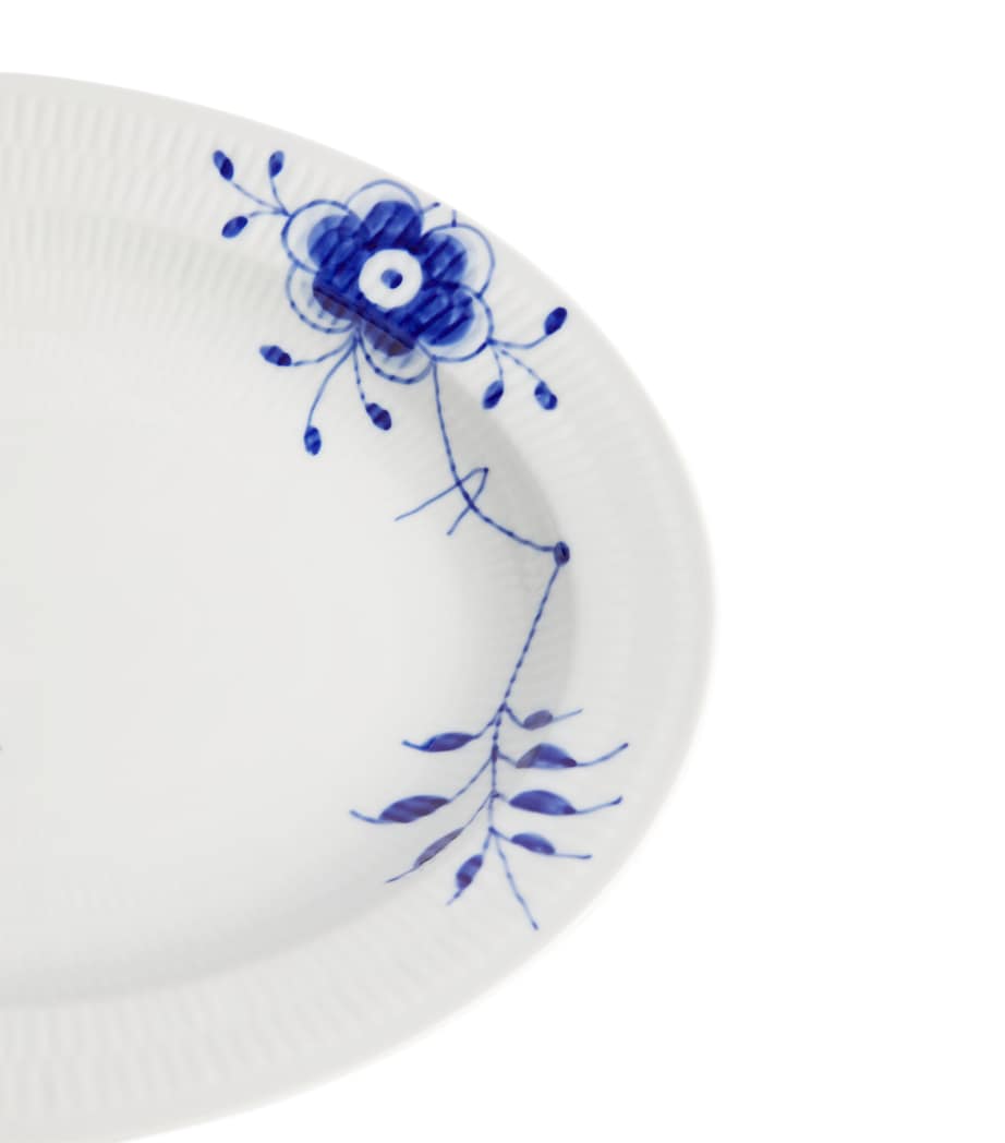 Blue Fluted Mega Oval Dish (36.5cm)