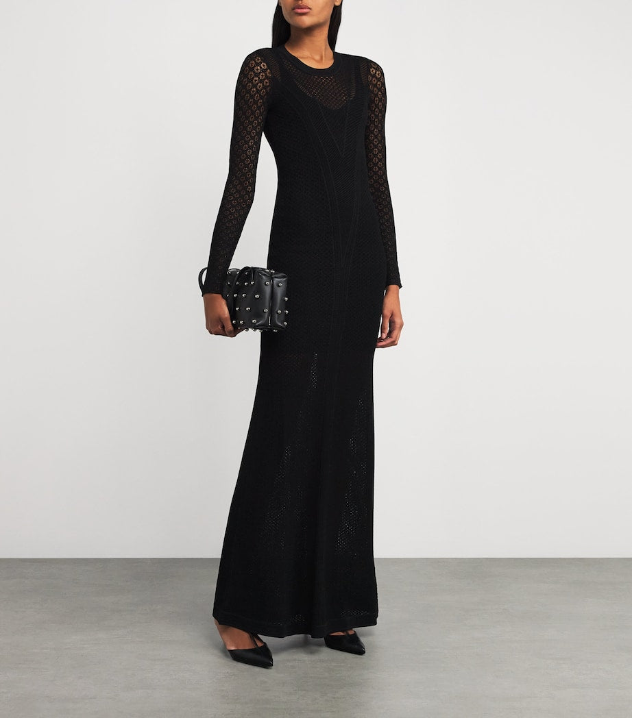 Black Knitted Florie Maxi Dress