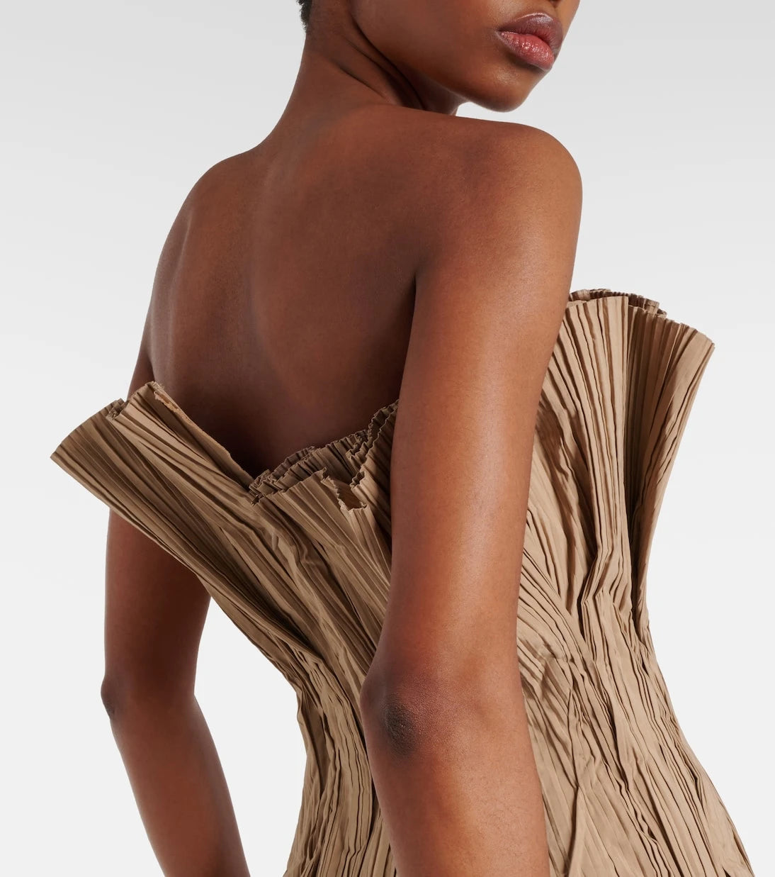 The Row - Cristel pleated poplin bustier gown