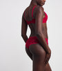 Chantelle Red Embroidered Fleurs Shorty Briefs
