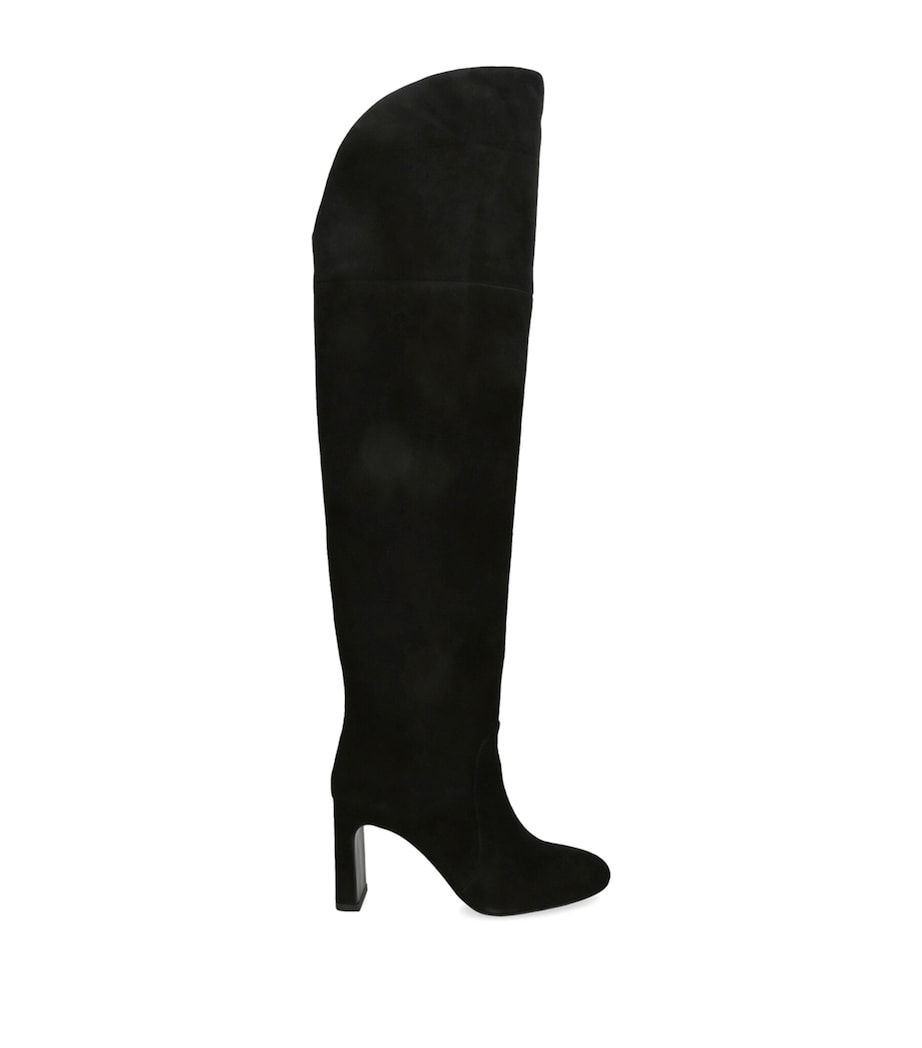 Stuart Weitzman Black Suede Babette Tubo Over-The-Knee Boots 85