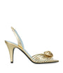 Valentino Garavani Gold Leather Royal Slingback Heels 85
