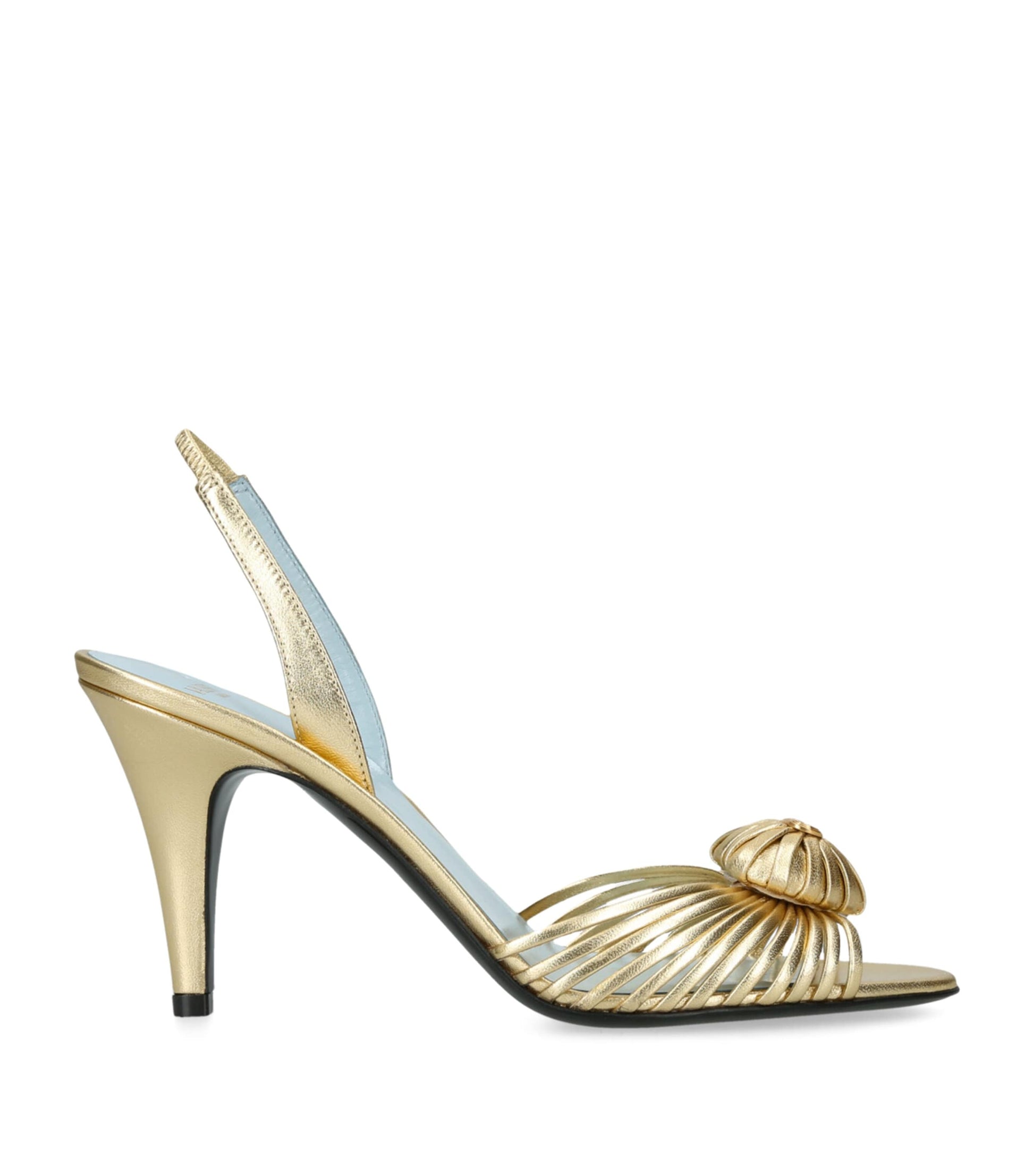 Valentino Garavani Gold Leather Royal Slingback Heels 85