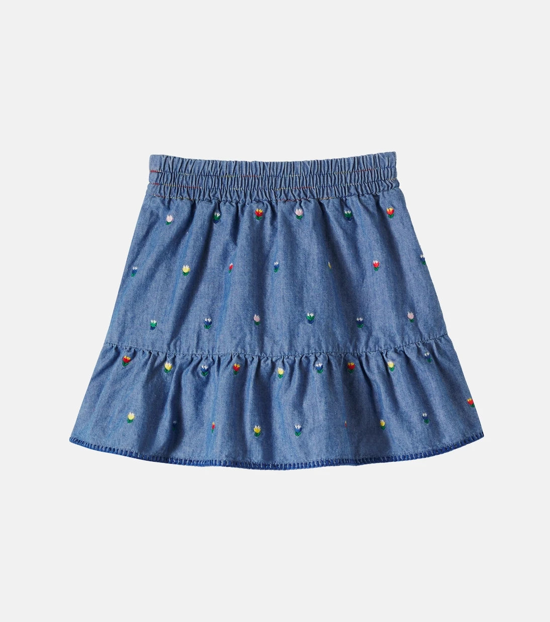 Stella McCartney Kids - Embroidered chambray skirt