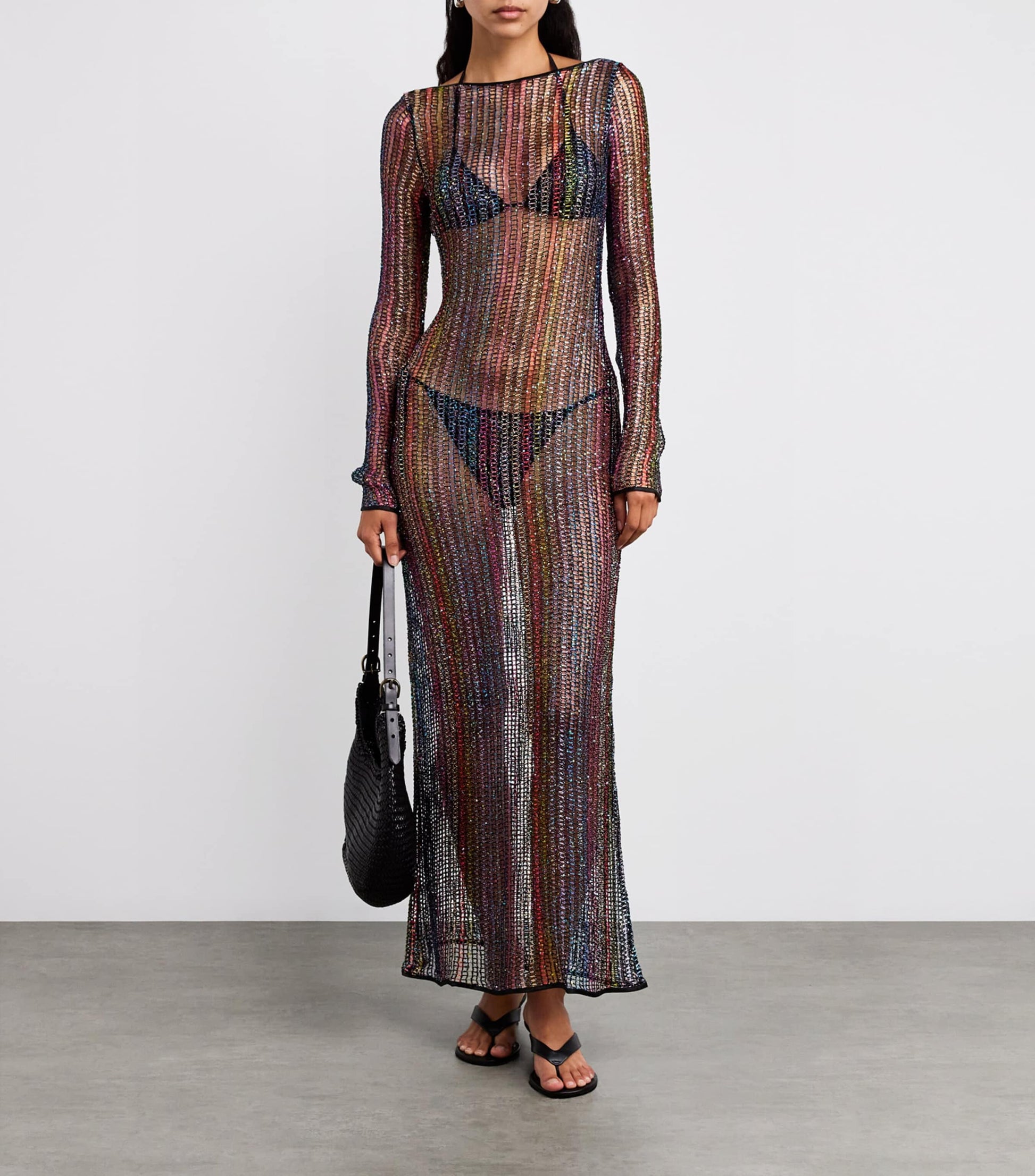 Missoni Multi Sequin-Embellished Sheer Maxi Dress
