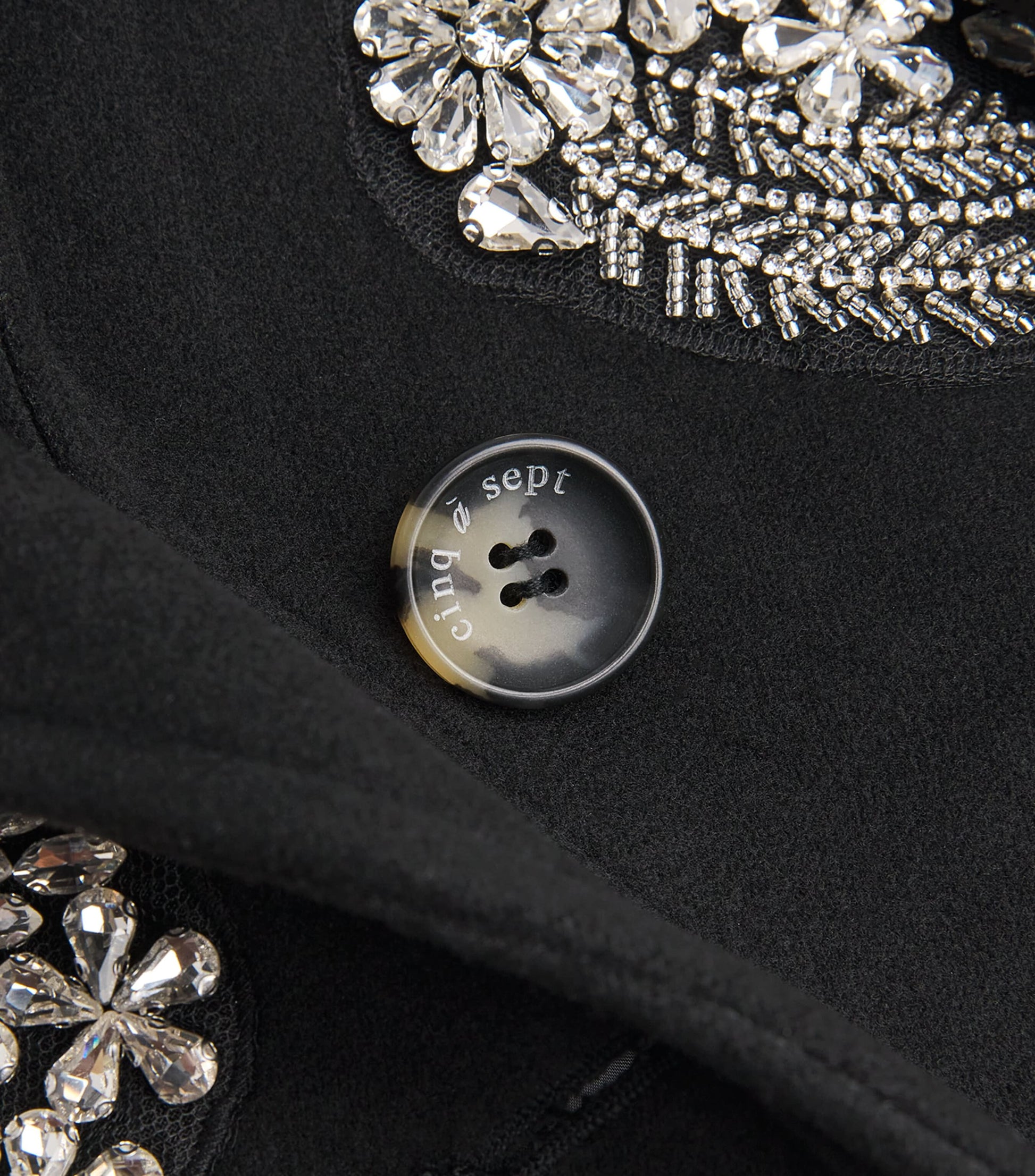 Crystal-Embellished Ivy Gravis Coat BLACK/CLEAR