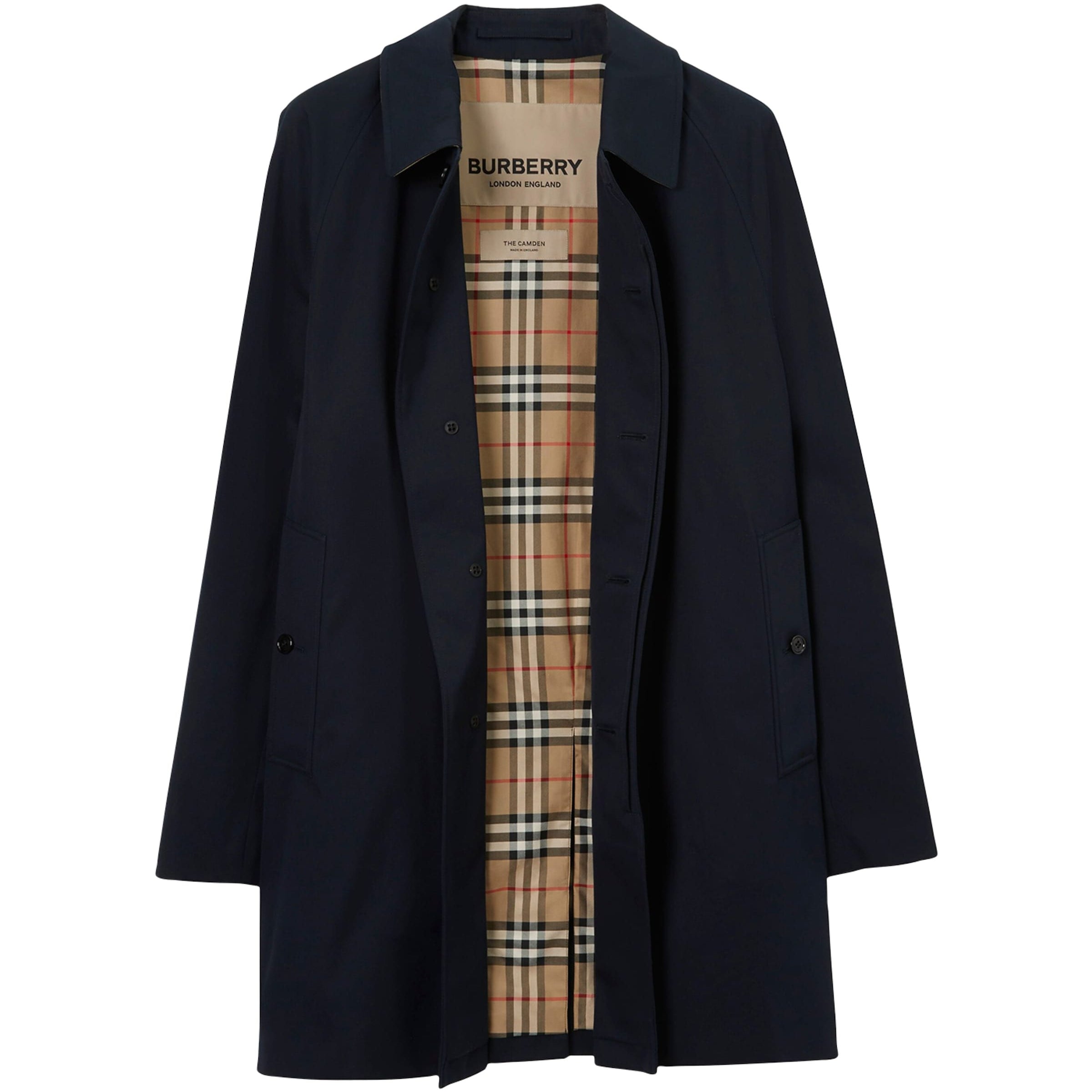 Burberry Blue Short Camden Heritage Car Coat